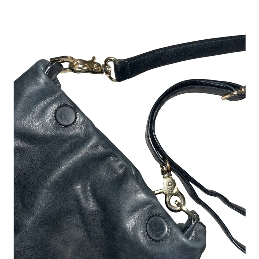 Tory Burch Vintage Dena Fold-Over Crossbody - Black Leather
